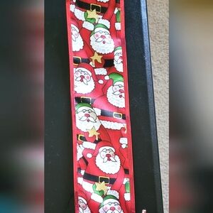 Christmas Santa Wired Ribbon 30 yards,10" w. Pre-used.